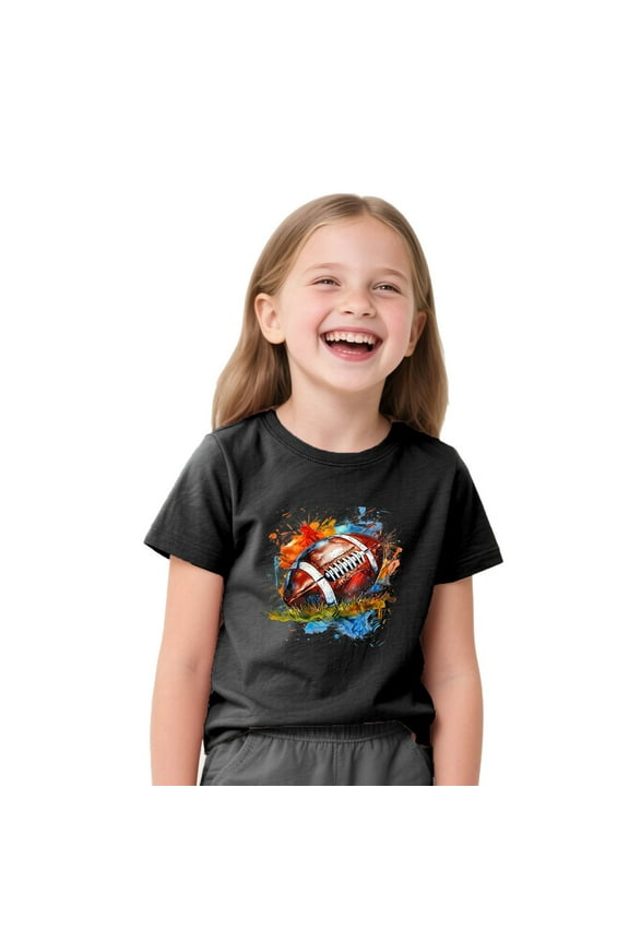 Kids Graphic T-Shirt Boys Girls Cute Rugby Print Tops Soft Crew Neck Loose Summer Tops T Shirts