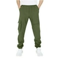 thumbnail image 1 of dazeni Kids Hiking Pants Waterproof Camping Cargo Jogger Pants Solid Twill Dress Trousers with Pockets Lightweight Uniform Pants for Boys Girls Green, 1 of 7