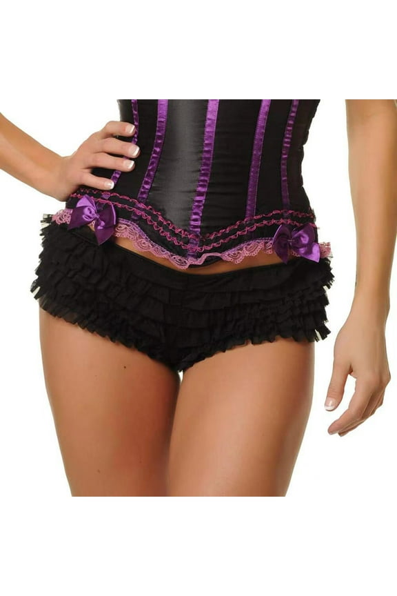 Lace Shorts for Women Y2k Low Waist Ruffle Panties Layered Micro Shorts Mesh Lace Bloomer Shorts Boyshorts Bubble Frilly Pumpkin Fairy PJ Bottoms Medium