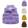 thumbnail image 1 of dazeni Little Boys Girls Toddler Winter Warm Zip Up Sleeveless Vest Lightweight Quilted Puffy Jacket Waistcoat with Pockets for Kids, 1 of 4