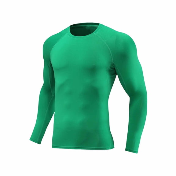 dazeni Long Sleeve Shirts for Men Moisture Wicking UPF SPF Sun Protection Tee Shirts Slim Fit High Stretchy Workout T Shirts Casual Running Army Green Large