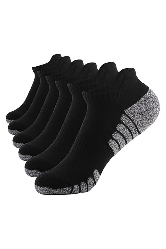 Men's 6 Pack Cotton Low Cut Basic Socks Breathable Athletic Running Ankle Socks Solid Comfortable No Show Socking