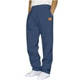 thumbnail image 1 of dazeni Men's Baggy Sweatpants Comfy Straight Leg Casual Sweat Pants Drawstring Athletic Workout Gym Jogger with Pockets Blue S, 1 of 3