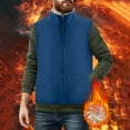 thumbnail image 1 of dazeni Men's Fleece Vest Solid Sleeveless Zip Up Warm Jacket Winter Thermal Casual Waistcoat Outerwear Vests with Pockets Blue XXL, 1 of 9