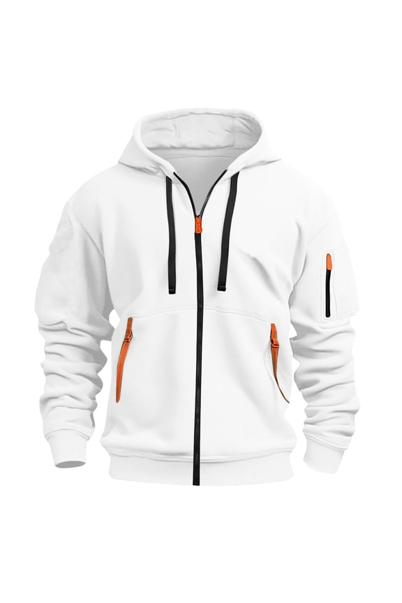 Men's Full Zip Hoodie Jackets Active Drawstring Hooded Sweatshirt with Pockets Fleece Fall Winter Workout Full Zip Track Jacket for Men S-4XL