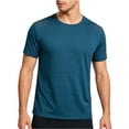 thumbnail image 1 of dazeni Mens Summer Workout Shirts Short Sleeve Athletic Quick Dry Tshirts Shirts Mesh Breathable Running Gym Crewneck T-Shirts Blue 3X-Large, 1 of 4
