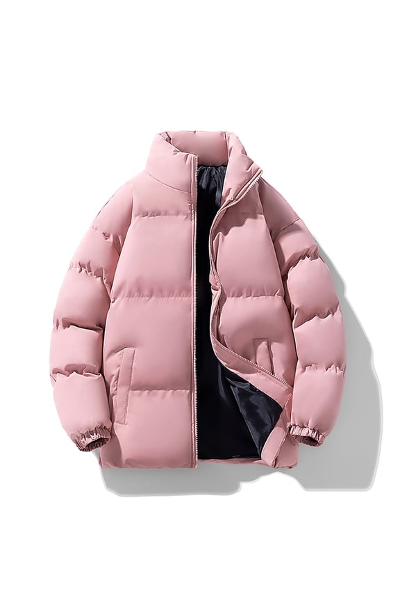 Mens Winter Coat Plus Size Quilted Puffer Jacket Zip Up Oversized Lightweight Padded Coat with Pockets Warm Soft Outerwear