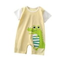 dazeni Newborn Baby Boy Girl Jumpsuit Short Sleeve Cartoon Print Romper