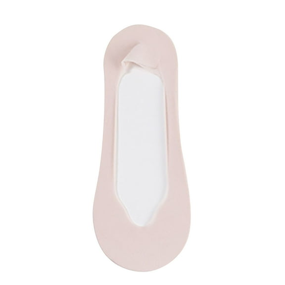 dazeni No Show Socks for Women Solid Non Slip Nylon Cotton Footies Invisible Silky Low Liner Socks for Loafers Flats 1 Pairs Pink Free Size