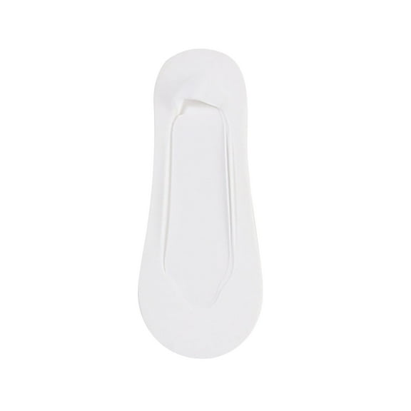 dazeni No Show Socks for Women Solid Non Slip Nylon Cotton Footies Invisible Silky Low Liner Socks for Loafers Flats 1 Pairs White Free Size