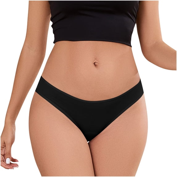 dazeni Nylon Thong for Women Breathable No Show Seamless Underwear Thong Invisible Soft Panties Ladies Underpants