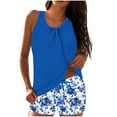 thumbnail image 1 of dazeni Plus Size Tankini Swimsuits Women Tummy Control Flowy Swimwear Two Piece Bathing Suits Scoop Neck Swim Tank Top with Boyshorts H 3X-Large, 1 of 6