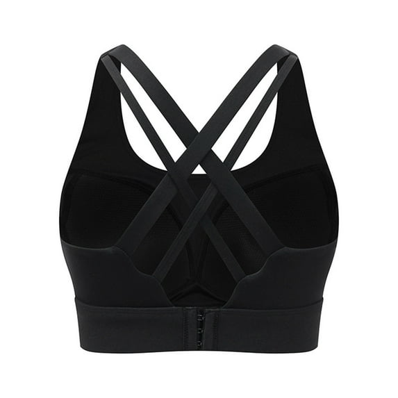 dazeni Sports Bra for Women High Support Molded Cup Strappy Running High Impact Sports Bras Padded Crisscross Back Workout Yoga Bras Compression Cropped Tank Tops