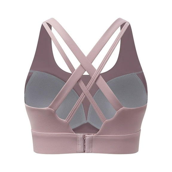 dazeni Sports Bra for Women High Support Molded Cup Strappy Running High Impact Sports Bras Padded Crisscross Back Workout Yoga Bras Compression Cropped Tank Tops