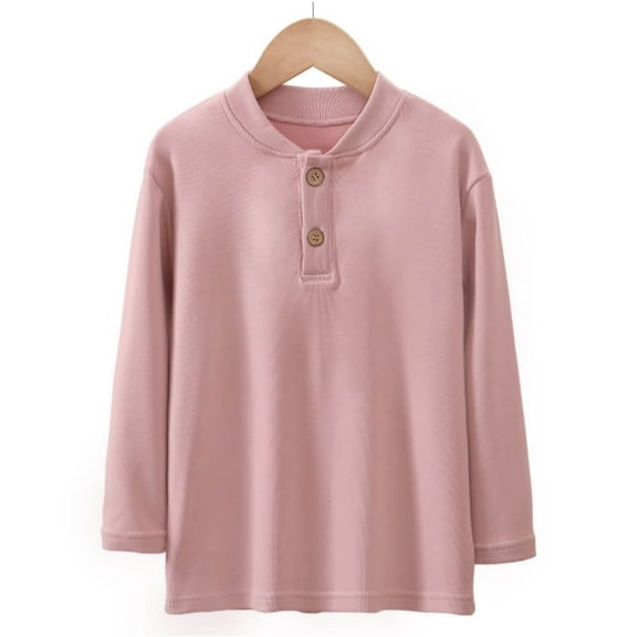 dazeni Teen Boys 3-17 Years Henley Long Sleeve Shirts Cozy Cotton School Uniform T-Shirts Kids Casual Basic Tee Tops Spring Fall Winter Clothes