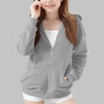 thumbnail image 1 of dazeni Teen Girls 5-15 Years Texture Zip Up Sweatshirts Kids Fashion Jacquard Hoodies Youth Long Sleeve Active Sport Jacket Coat with Pockets Gray 9 Years, 1 of 7