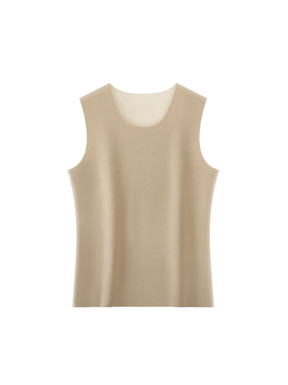 Thermal Tank Top Men Winter Warm Fleece Lined Scoop Neck Underwear Slim Fit Sleeveless Vest Undershirt