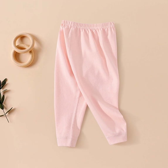 dazeni Toddler Boys Cotton Lounge Pants Solid Casual Elastic Waisted Jogger Pants Soft Full Length Trousers 1 Year