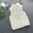 thumbnail image 1 of dazeni Toddler Kids 1-8 t Fuzzy Fleece Vest Jackets Girls Warm Fluffy Sherpa Zip up Sleeveless Jackets Lightweight Solid Casual Fall Winter Waistcoat Outwear 130, 1 of 3