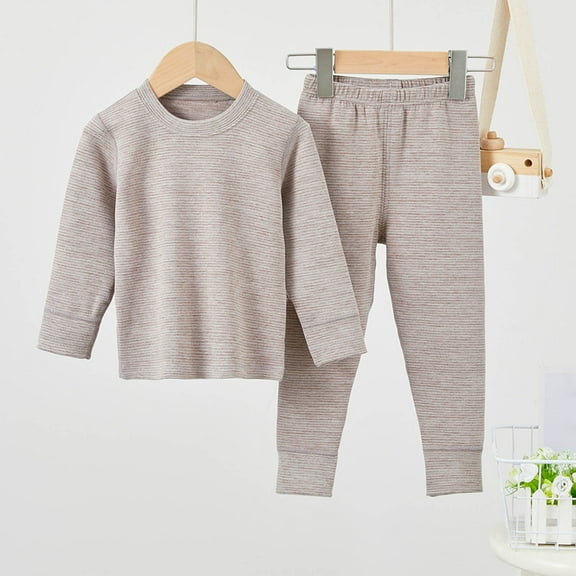 dazeni Toddler Kids Long Sleeve Clothing Sets Boys 1-12 T 2 Piece Suede Lounge Outfits Fashion Striped Crewneck Pullover and Jogger Pants Spring Fall Basic Pants Sets 2 Years