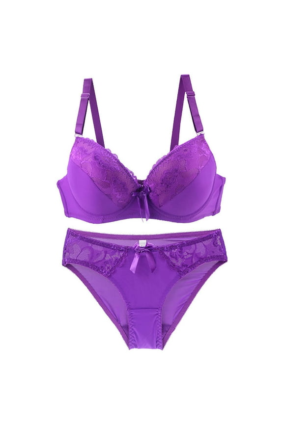 Underwear Sets for Women with Panties Lightly Summer Comfortable Matching Scallop Bra and Panty Set Wireless Bralettes No Show T Shirt Bra and Panty