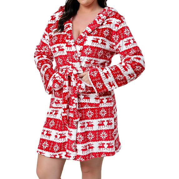dazeni Women Flannel Robe Plus Size Vintage Print Winter Warm Kimono Robes Short Lightweight Fuzzy Fleece Cozy Sleepwear Casual Bathrobe for Ladies Loungewear
