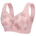 thumbnail image 1 of dazeni Women Plus Size Comfortable Push Up Wireless Bra Comfort Front Closure Full Coverage Bra Breathable Padded No Underwires Bralettes for Older Women, 1 of 3