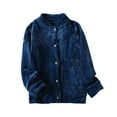thumbnail image 1 of dazeni Women Plush Pajama Tops Solid Button Down Sleepwear Fuzzy Fleece Open Front Jacket Long Sleeve Soft Warm Winter Cradigan Coat with Pockets, 1 of 3