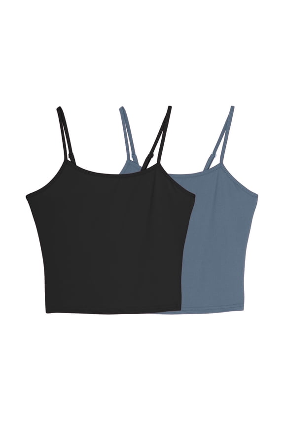 Women's Basic Sleeveless Undershirts Adjustable Spaghetti Straps Camisole Top Comfy Slim Fitted Scoop Neck Cami Tops