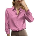 thumbnail image 1 of dazeni Women's Button Down Shirts Long Sleeve Basic Classic Soft Shirt Collared Fashion Dressy Casual Business Office Blouse S-3XL, 1 of 5