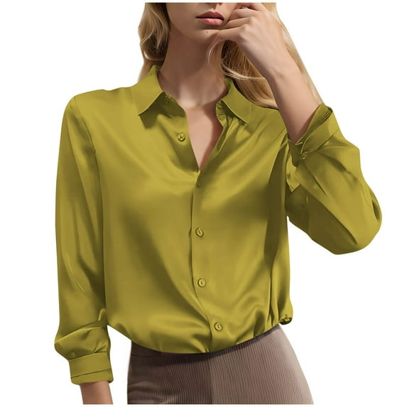 dazeni Women's Button Down Shirts Long Sleeve Basic Classic Soft Shirt Collared Fashion Dressy Casual Business Office Blouse S-3XL