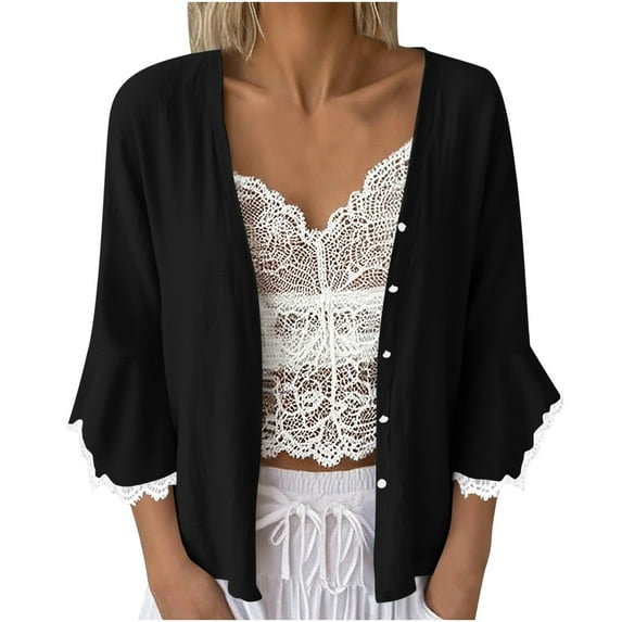 Donna Maglia Semitrasparente Cardigan Lungo Cappotto Giacca - Foto 7