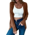 thumbnail image 1 of dazeni Women's Long Sleeve Knit Cardigan Sweaters Lightweight Classic V Neck Fall Tops Casual Open Front Button Down Cardigan S-3XL, 1 of 3