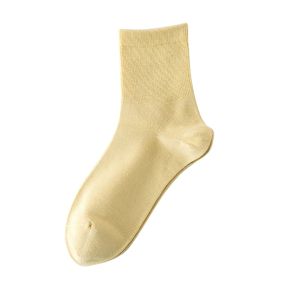 dazeni Women's Mid Cut Crew Socks Strip Knit Breathable Soft Sock Solid Color Lightweight Casual Socks