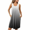 thumbnail image 1 of dazeni Women's Nightgown 2025 Trendy Tie Dye Sleeveless Sleepwear Comfy Sleepshirts Pleated Scoopneck Nightshirt with Pockets S-2XL, 1 of 7