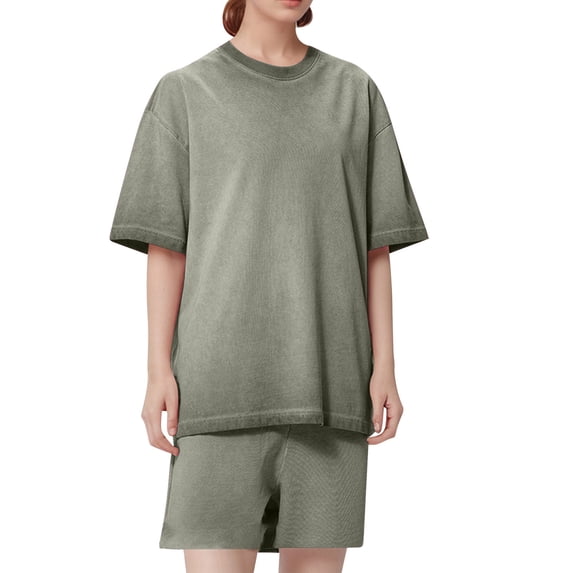 dazeni Women's Oversized T Shirts Fashion Workout Plus Size Crewneck Tops Short Sleeve Tops Casual Loose Basic Tee Shirt Beach Vacation Gym Clothes 2025 S-5XL