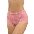 thumbnail image 1 of dazeni Women's Plus Size Briefs Underwear Cotton High Waist Tummy Control Panties Rose Jacquard Ladies Panty Full Coverage Boyshort Large, 1 of 5
