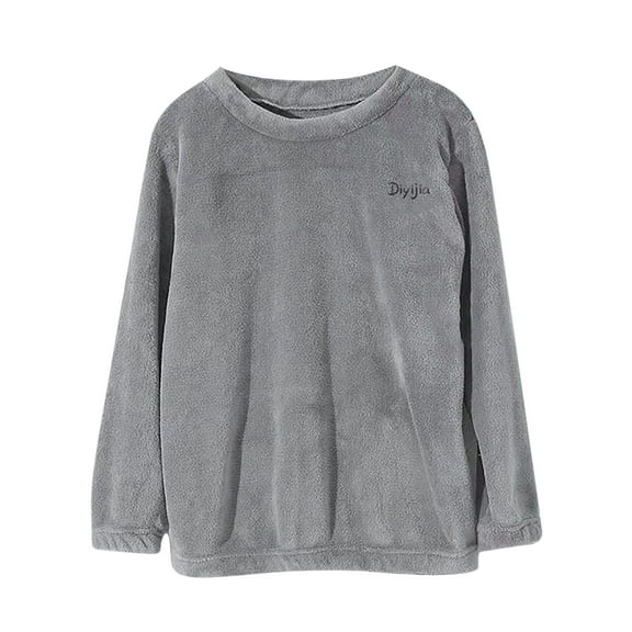 dazeni Women's Plush Fleece Pajama Tops Soft Cozy Fuzzy Sherpa Long Sleeve Tops Warm Sleepwear Loungewear