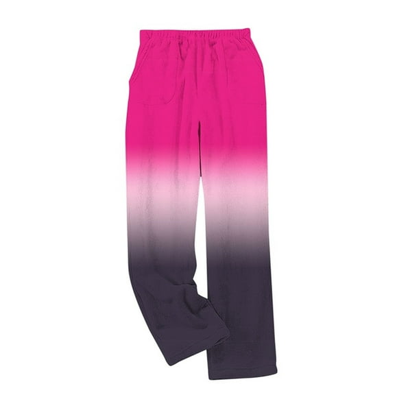 dazeni Women's Plush Fuzzy Pajama Pants Warm Cozy Pj Bottoms Loose Casual Straight Leg Sweatpants with Pockets Fleece Sleep Trousers Fluffy Sleepwear Hot Pink M