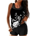 thumbnail image 1 of dazeni Women's Tankini Swimsuits Two Piece Floral Print Blouson Modest Swim Sets with High Waisted Shorts Tummy Control Bathing Suits E Medium, 1 of 6