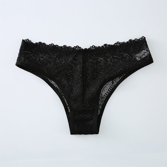 dazeni Women's Thongs T Back Low Waist See Through Panties Breathable Seamless Lace Thongs for Women Lightweight Everyday Underwear Panty Small