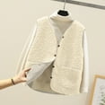 thumbnail image 1 of dazeni Womens Fall Winter Polar Fleece Vest Trendy Sleeveless Sherpa Jackets Casual Zip Up Waistcoat Outwear with Pockets, 1 of 5
