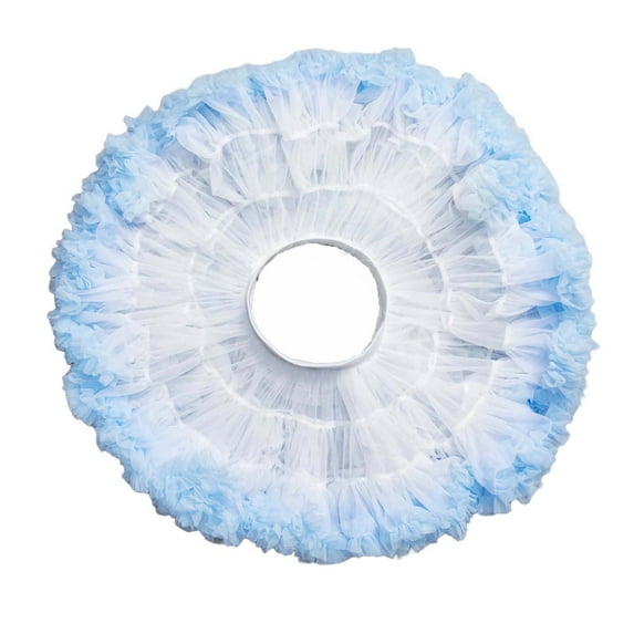 dazeni Womens Mesh Tutu Skirts Multi Layered Pleated Tulle Petticoat Tutu Puffy Birthday Party Skirt Tie Dye Sky Blue2 Free Size