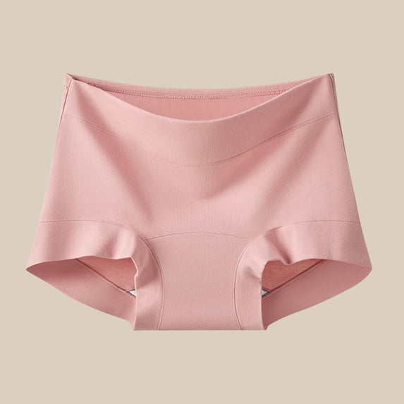 dazeni Womens Seamless Underwear No Show High Waisted Panties Invisible Full Coverage Soft Cotton Breathable Briefs X-Large Pink