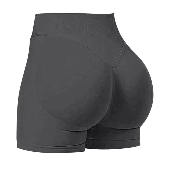 dazeni Workout Gym Shorts Women Scrunch Butt Lifting Seamless High Waist Yoga Booty Shorts for Women 3 Inch Spandex Biker Shorts Dark Gray S