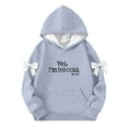 thumbnail image 1 of dazeni Yes , I'm Still Cold Fleece Lined Hoodies for Teen Girls Cute Bow Oversized Hoodies with Pockets Fashion Long Sleeve Preppy Clothes Gray 120, 1 of 6