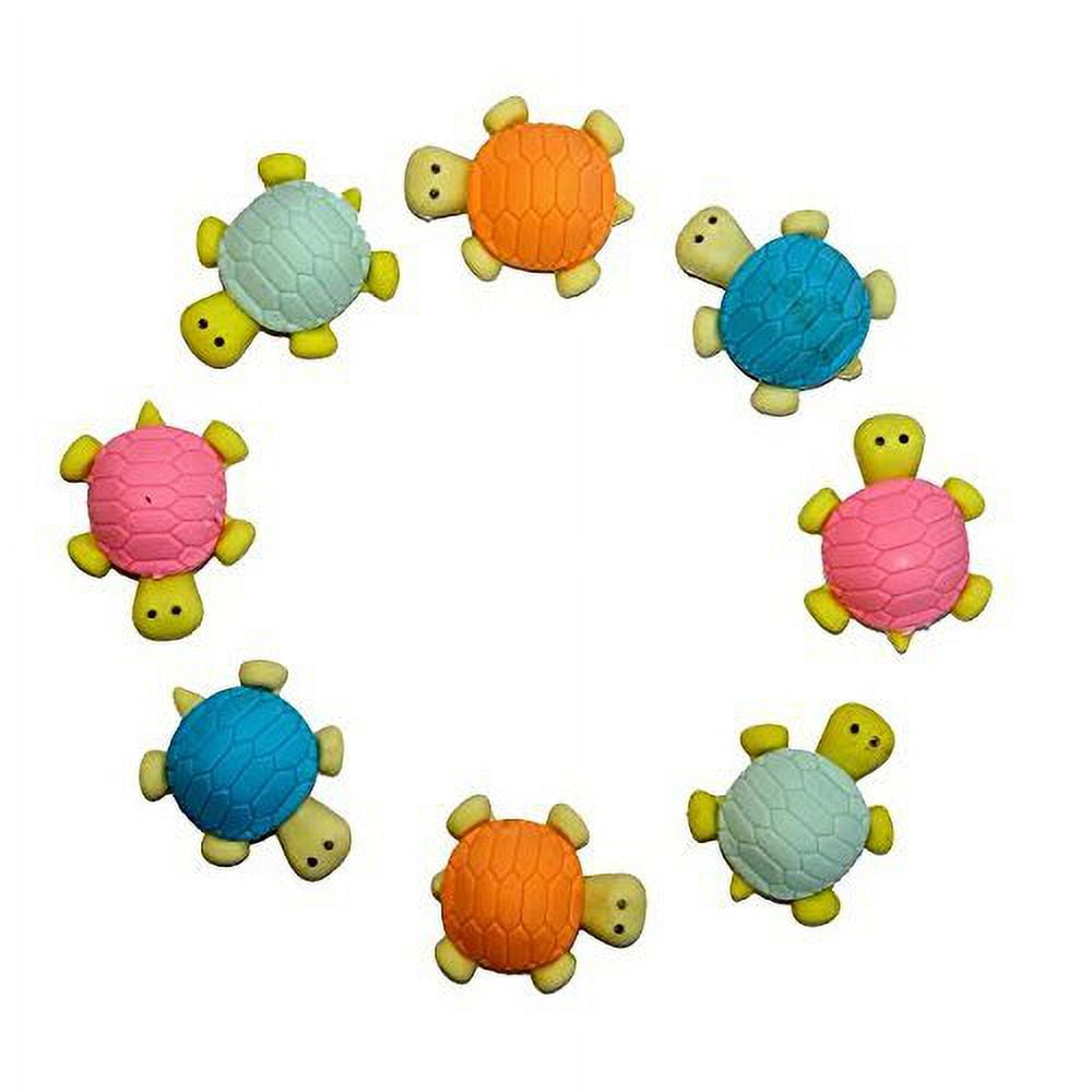 dazzling toys Adorable Turtle Erasers Set Include 12 Erasers