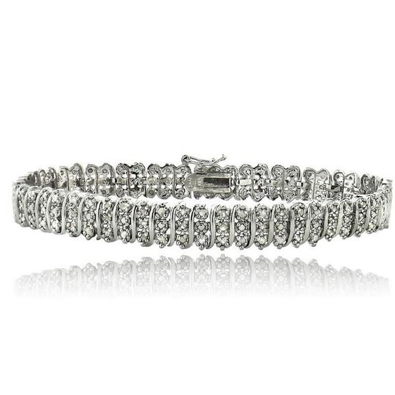 db Designs S Pattern Diamond Tennis Bracelet 1.00ct t.w. in Silver