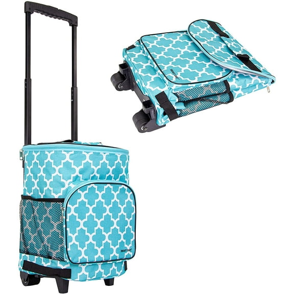 dbest products 36 Can Ultra Compact Standard Smart Cart Soft Rolling Cooler Blue