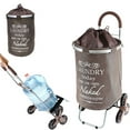 thumbnail image 1 of dbest products 38 Inch Stair Climber Trolley Dolly with Laundry Hamper, Brown, 1 of 6